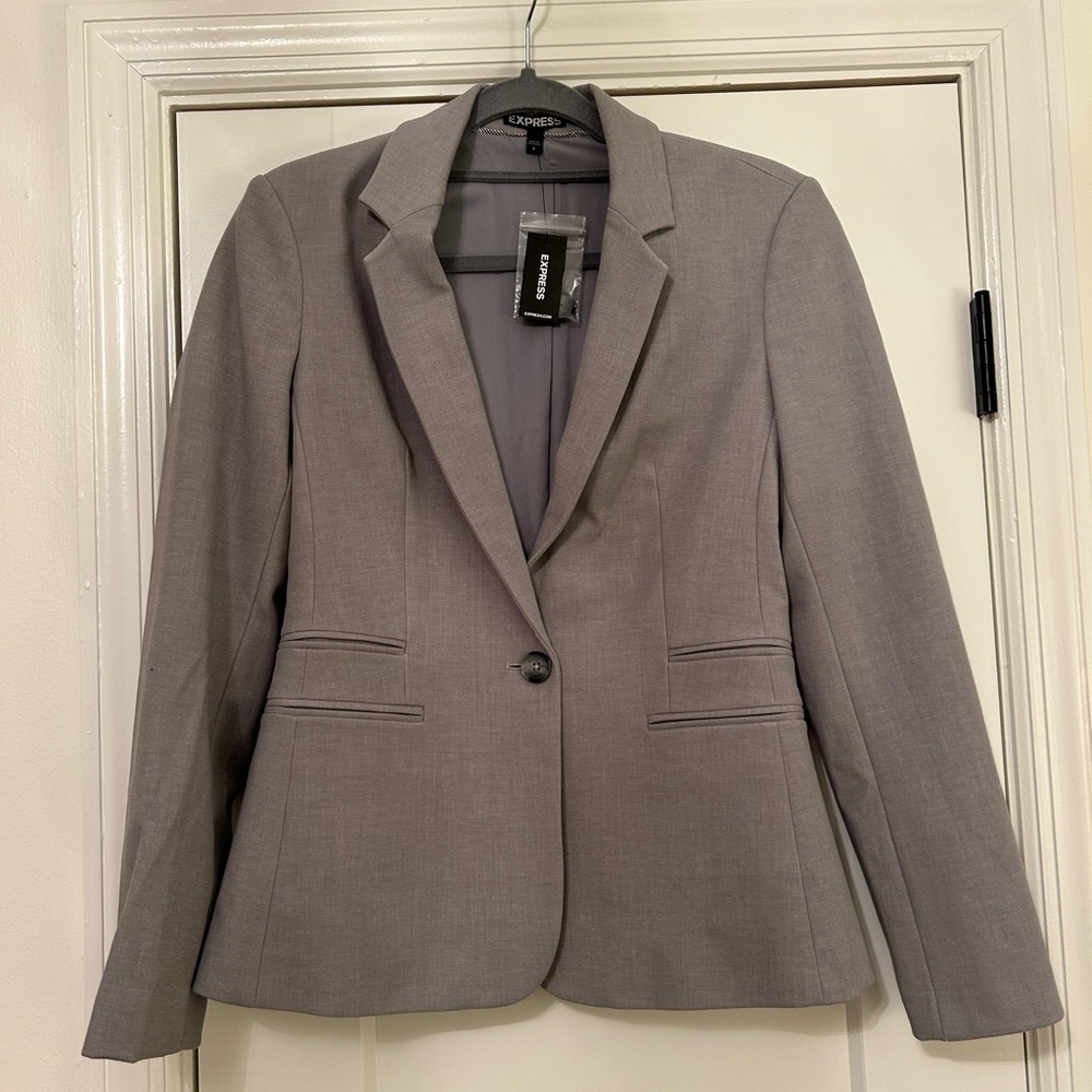 Express Gray Tailored Blazer for Professional Wear